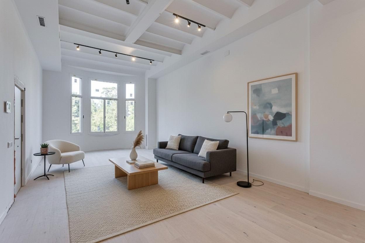 Sala d'estar de Àtic en venda en  Barcelona Capital amb Aire condicionat, Calefacció i Terrassa