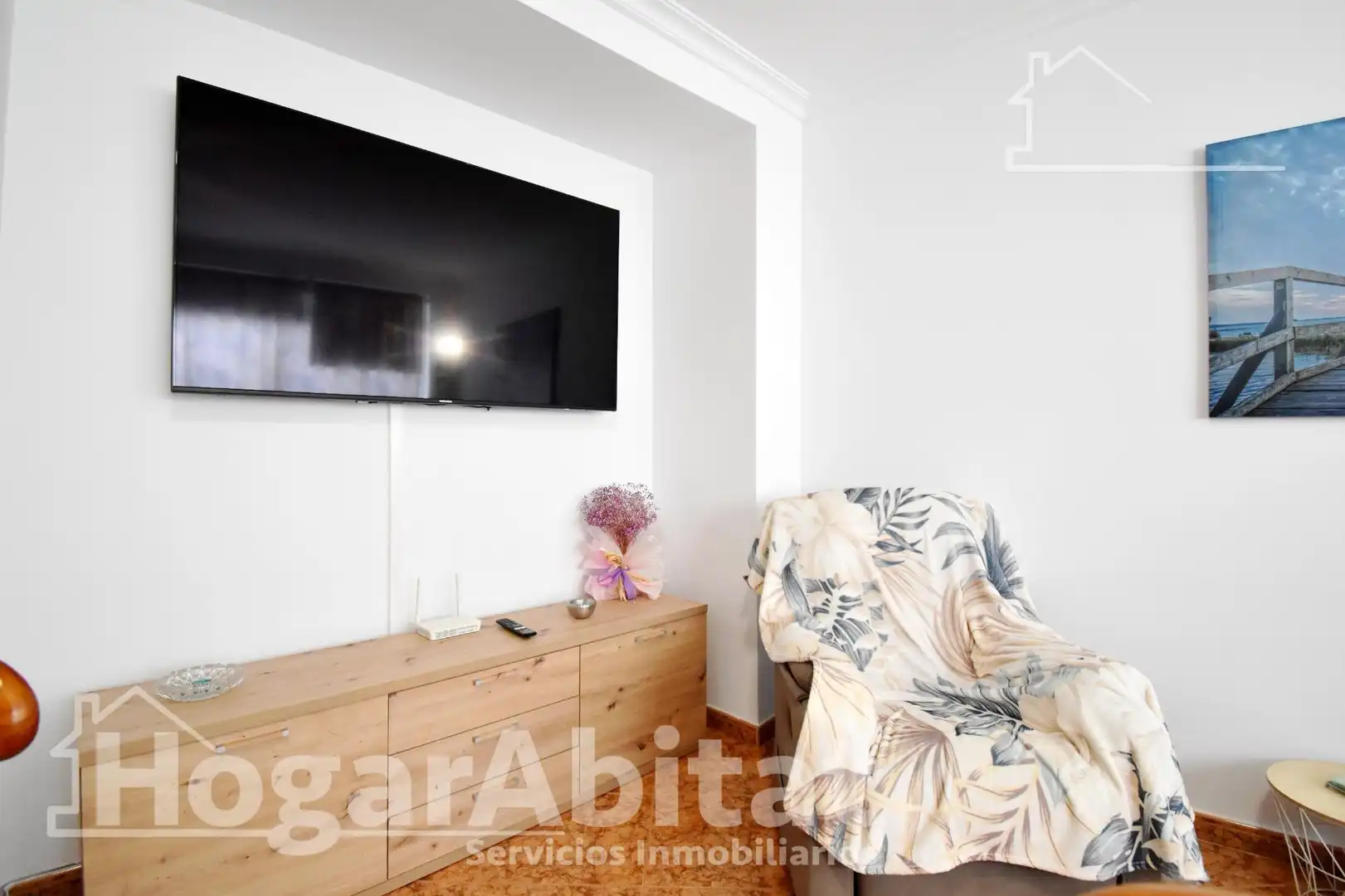 Sala d'estar de Pis de lloguer en Oliva amb Aire condicionat, Calefacció i Terrassa
