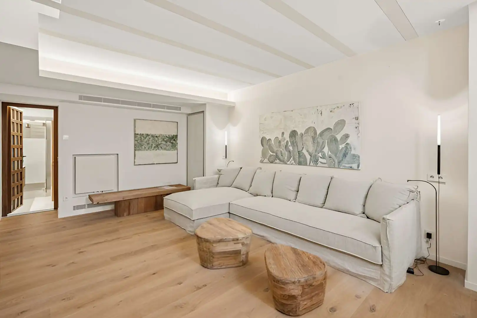 Wohnzimmer von Erdgeschoss zum Verkauf in  Palma de Mallorca mit Klimaanlage, Heizung und Parkett