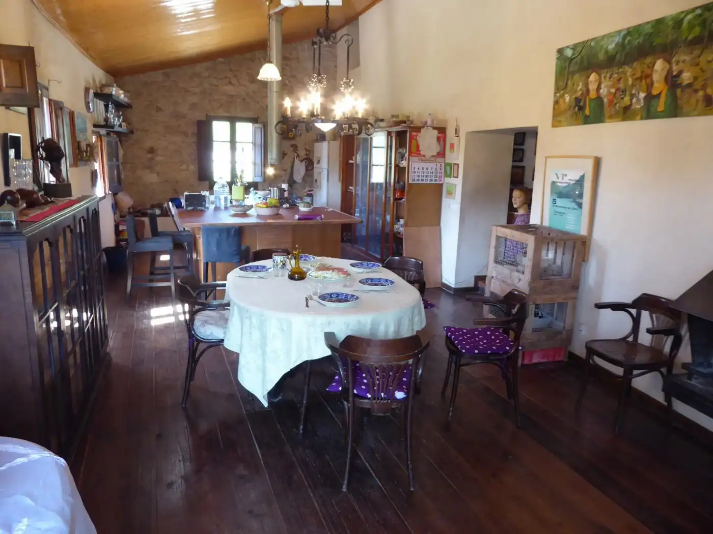 Comedor de Finca rústica en venta en Sant Martí de Tous con Aire acondicionado, Calefacción y Jardín privado