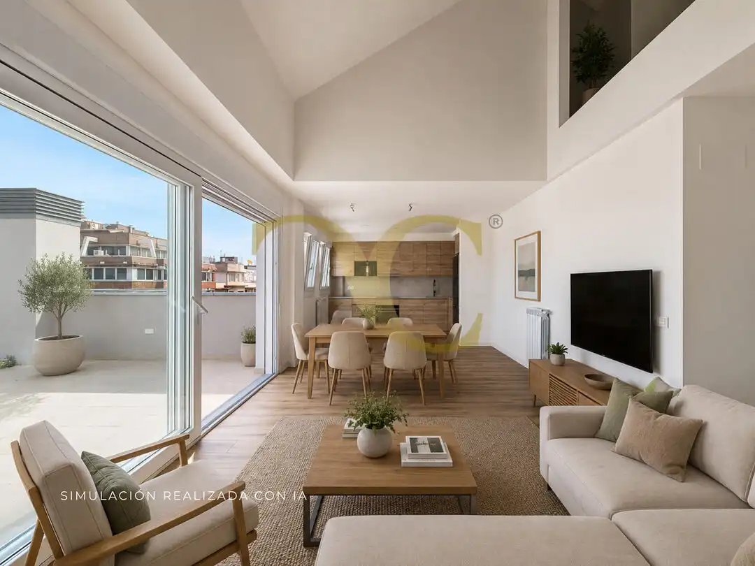 Sala d'estar de Àtic en venda en Gijón  amb Calefacció, Terrassa i Traster