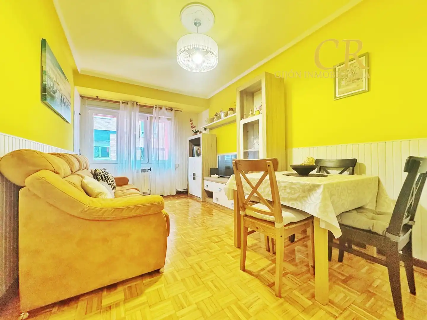 Sala de estar de Piso en venta en Gijón  con Calefacción, Terraza y Amueblado