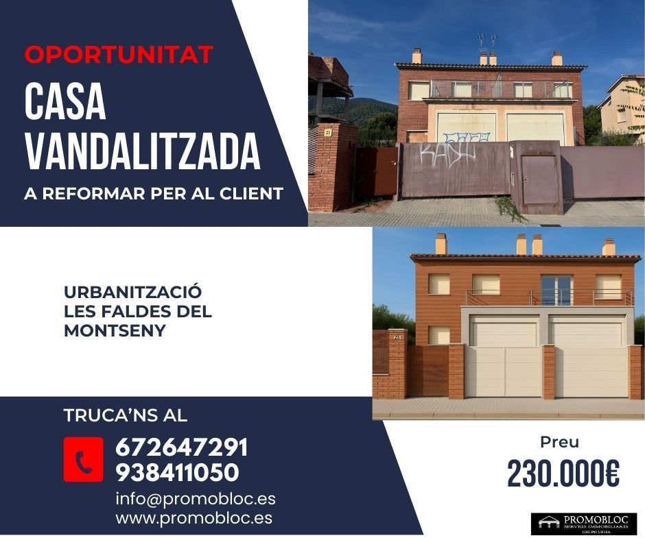 Vista exterior de Casa adosada en venda en Cànoves I Samalús