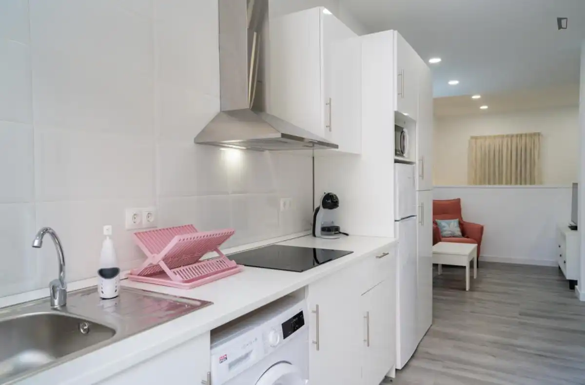 Cuina de Estudi de lloguer en Málaga amb Aire condicionat, Calefacció i Moblat