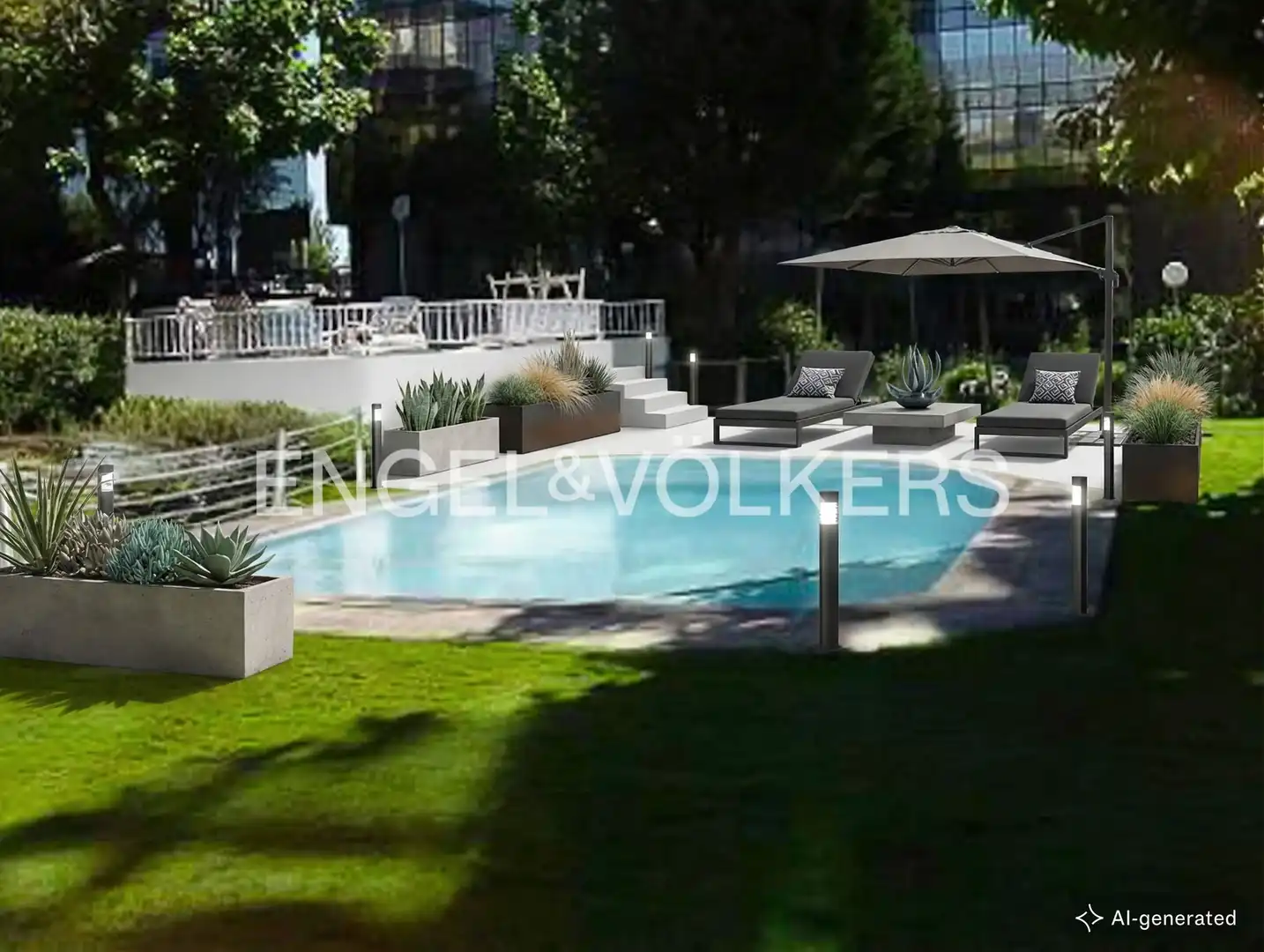 Swimming pool of Flat for sale in  Madrid Capital  with Air Conditioner, Heating and Parquet flooring