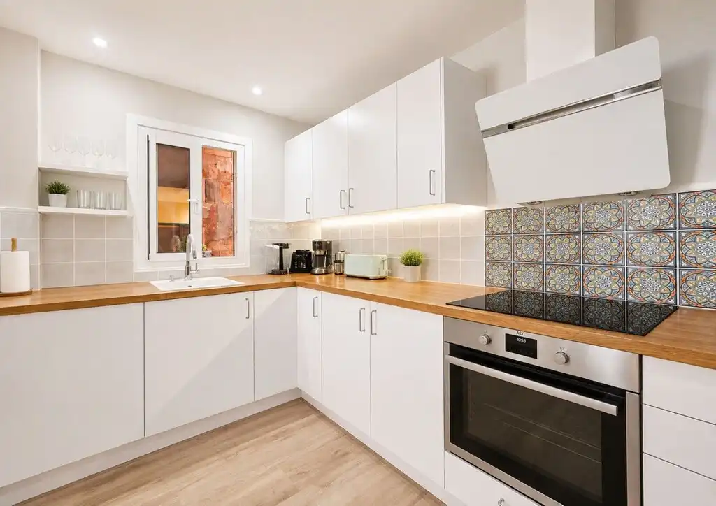 Cocina de Apartamento en venta en Benalmádena con Aire acondicionado, Jardín privado y Terraza