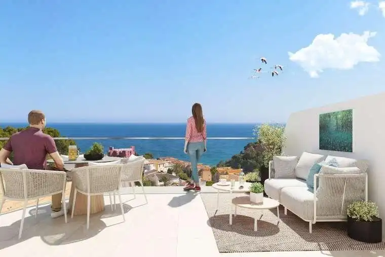 Terrasse von Wohnungen zum Verkauf in Calpe / Calp mit Klimaanlage, Terrasse und Abstellraum