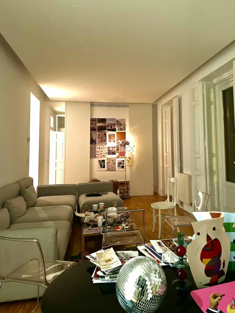 Living room of Flat for rent in Madrid  with Air Conditioner, Heating and Private garden