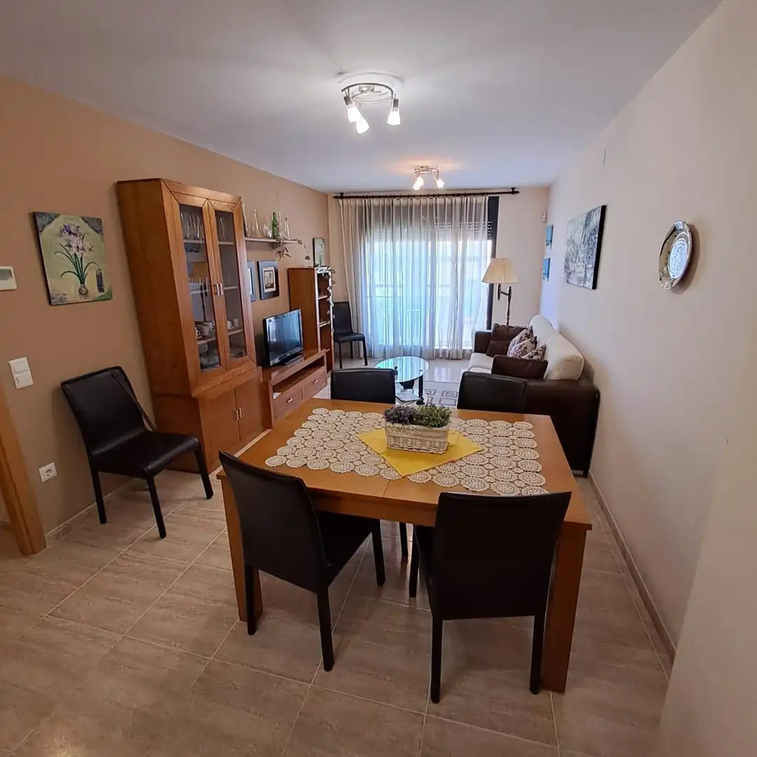 Sala de estar de Piso en venta en L'Ampolla con Aire acondicionado, Terraza y Amueblado