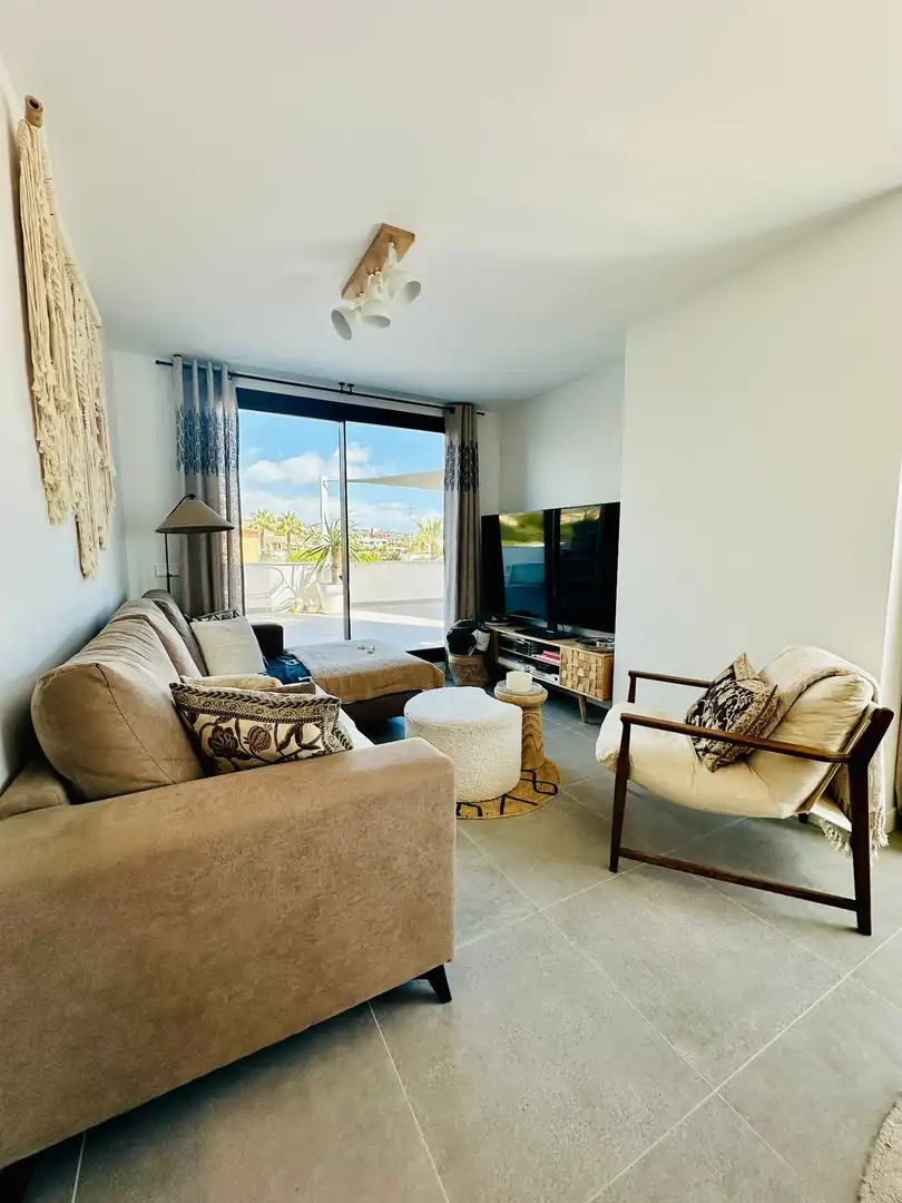 Sala de estar de Apartamento en venta en Calpe / Calp con Aire acondicionado, Calefacción y Jardín privado