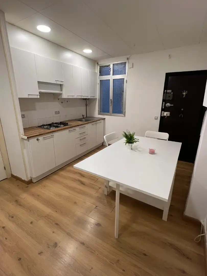 Cocina de Apartamento de alquiler en Barcelona con Parquet, Amueblado y Lavadora