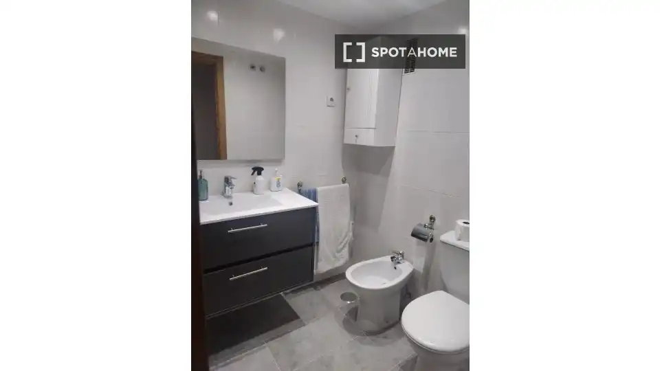 Bathroom of Flat for share in Madrid  with Air Conditioner, Heating and Terrace