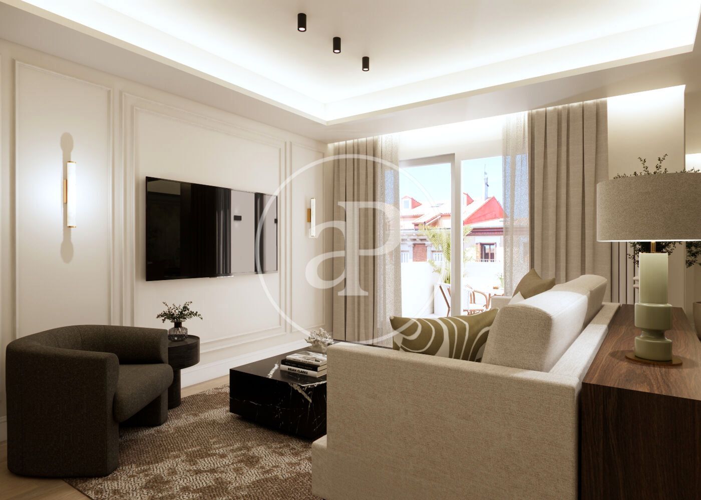 Living room of Flat for sale in  Madrid Capital  with Air Conditioner, Heating and Terrace