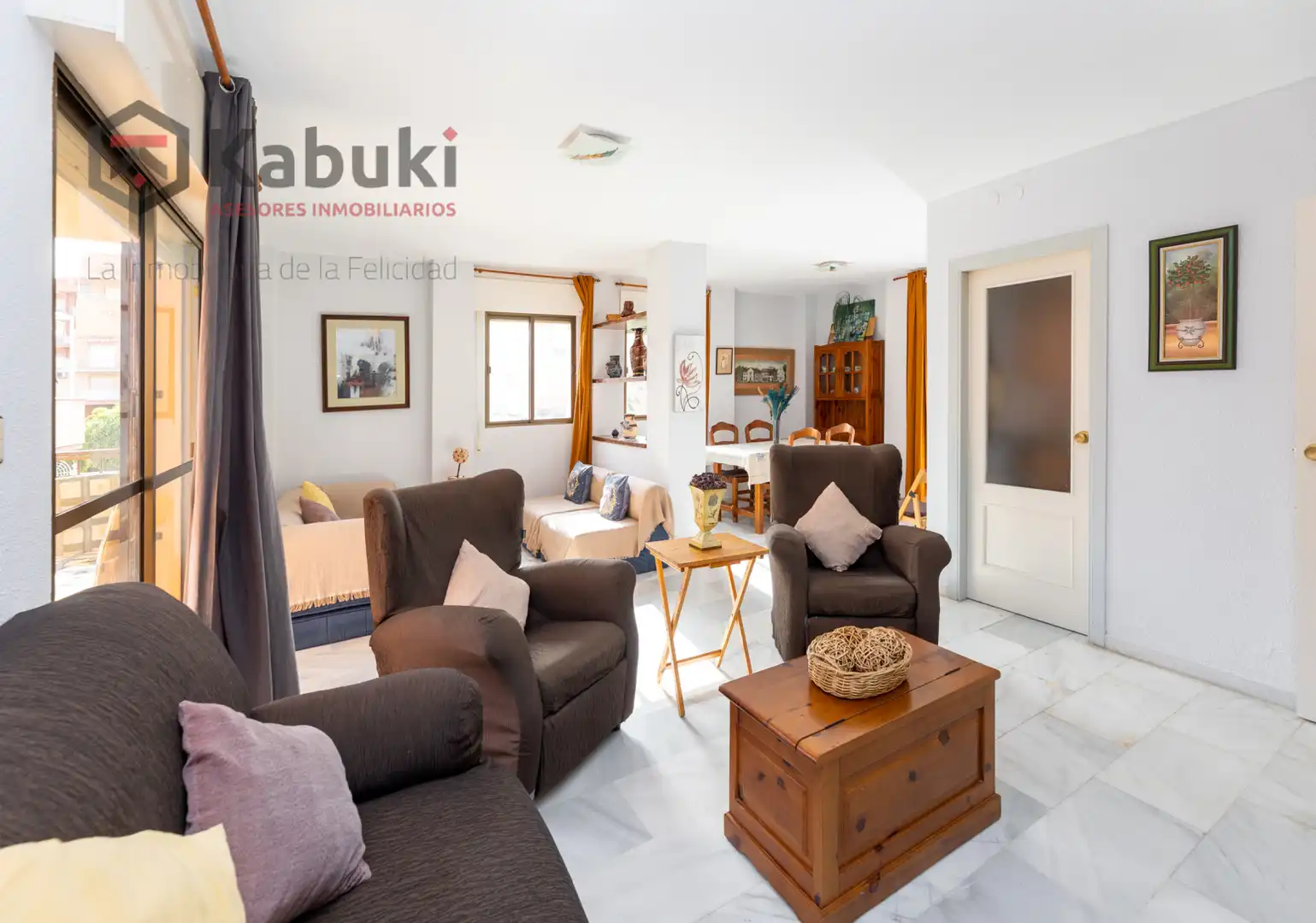 Wohnzimmer von Wohnung zur Miete in Salobreña mit Privatgarten, Terrasse und Schwimmbad