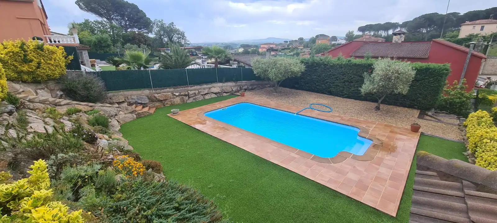 Swimming pool of Houses for sale in Caldes de Malavella  with Air Conditioner, Heating and Private garden