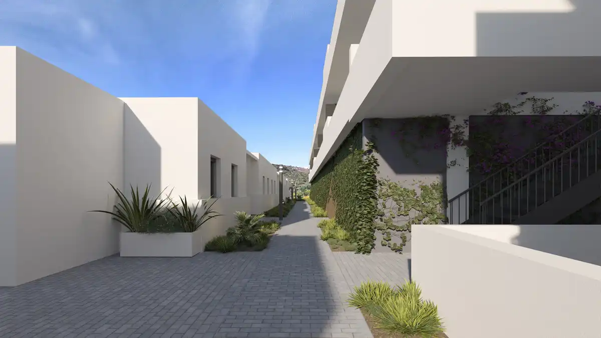Vista exterior de Casa adosada en venta en Manilva con Jardín privado, Terraza y Trastero
