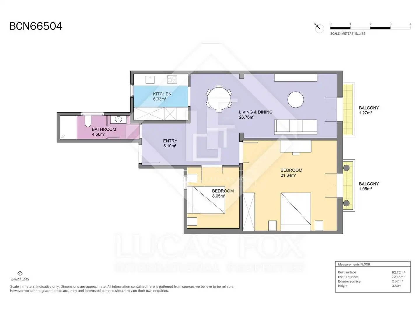 Wohnung zum Verkauf in Barcelona mit Klimaanlage, Heizung und Balkon