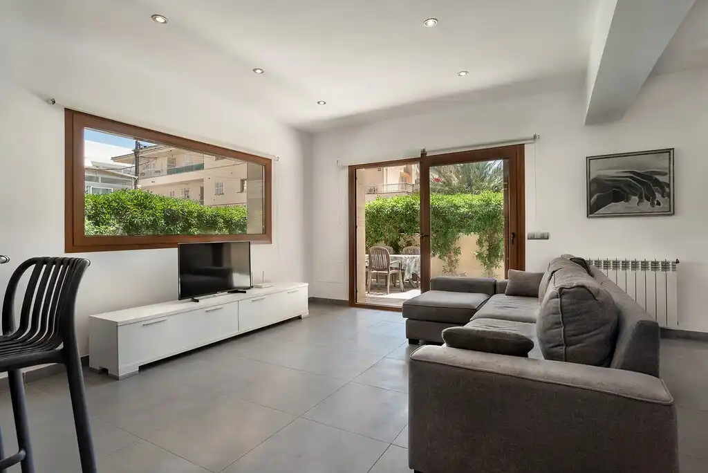 Wohnzimmer von Wohnungen zum Verkauf in Santa Margalida mit Klimaanlage, Heizung und Terrasse