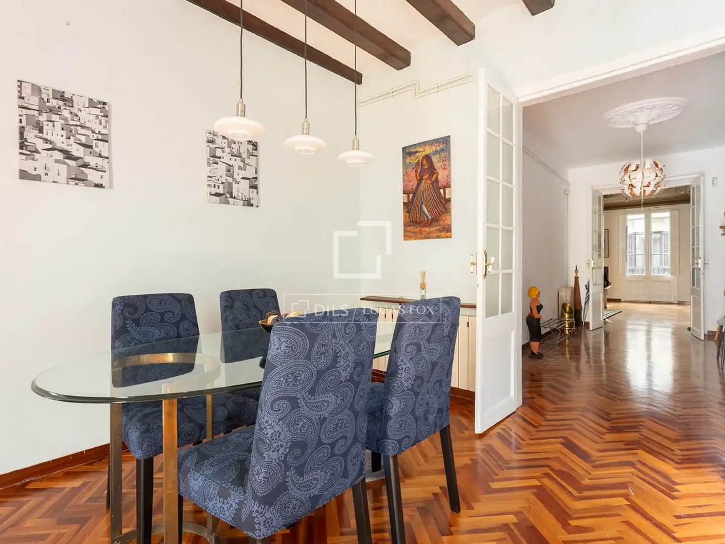 Dining room of Flat for sale in Barcelona  with Air Conditioner, Terrace and Balcony
