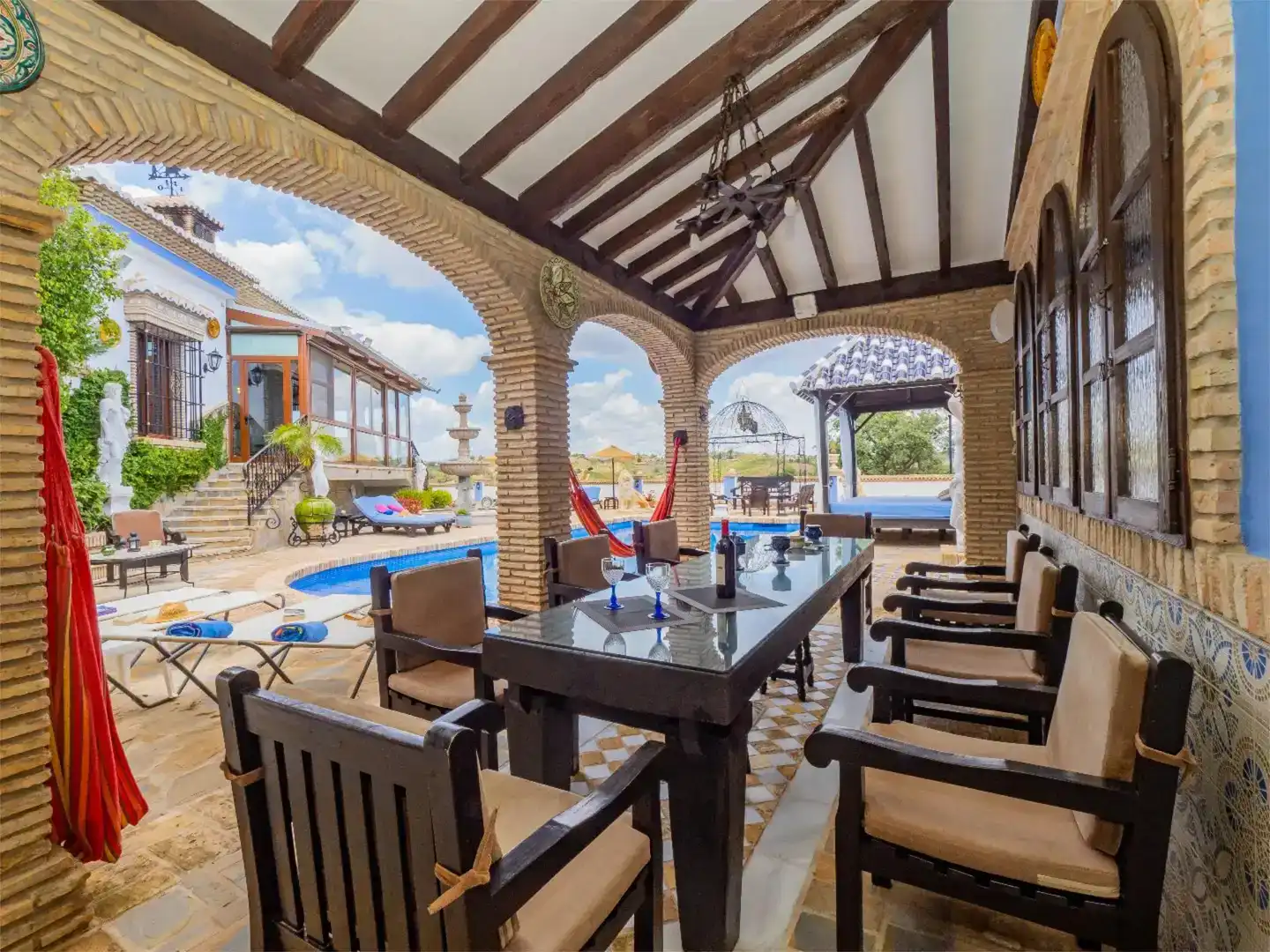 Terrasse von Country house zum Verkauf in Alhaurín El Grande mit Klimaanlage, Schwimmbad und Balkon
