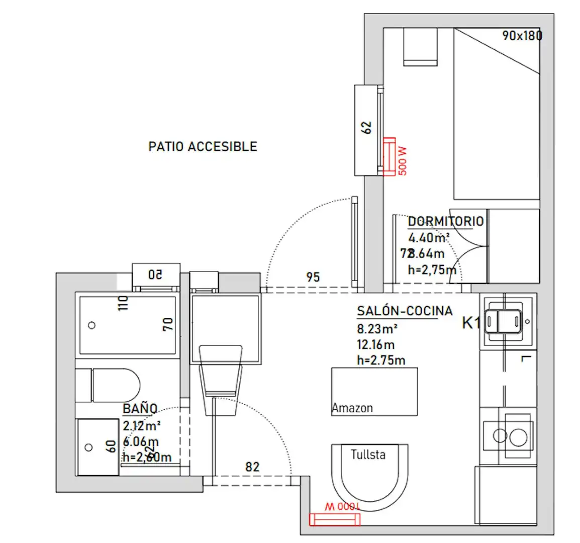 Wohnung zur Miete in Madrid mit Heizung, Möbliert und Waschmaschine