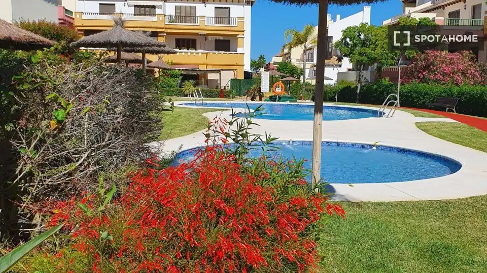 Jardín de Apartamento para compartir en Ayamonte con Aire acondicionado, Calefacción y Terraza