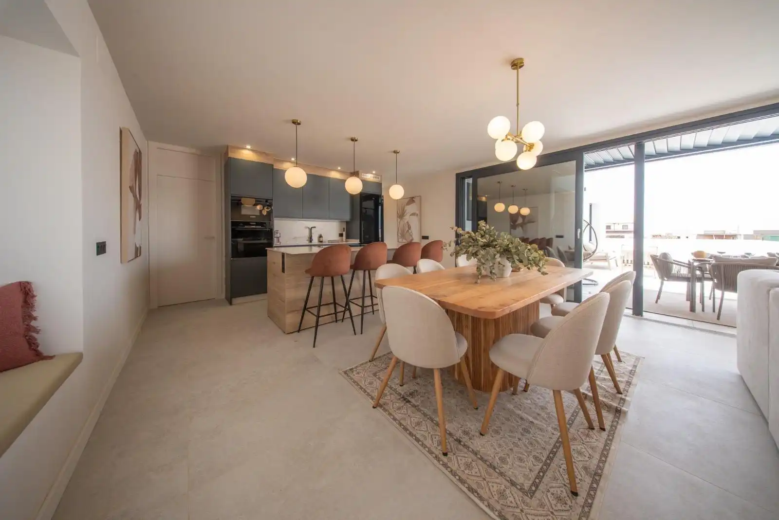 Dining room of Houses for sale in La Oliva  with Air Conditioner, Private garden and Terrace
