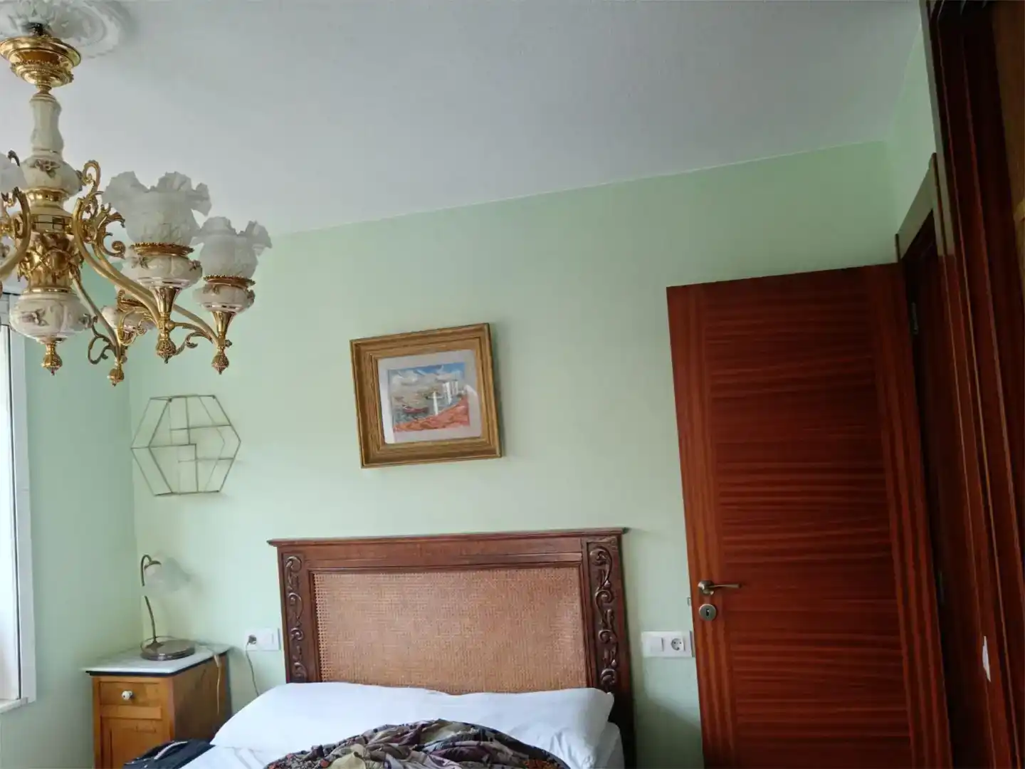 Schlafzimmer von Wohnung zur Miete in Catoira mit Privatgarten, Parkett und Möbliert