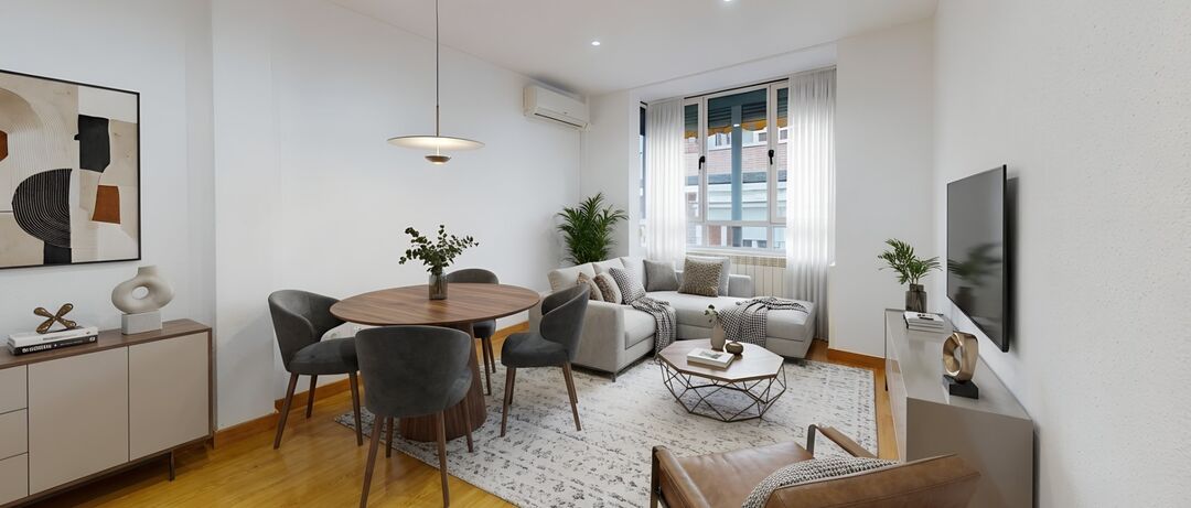 Sala d'estar de Pis de lloguer en  Madrid Capital amb Aire condicionat i Calefacció