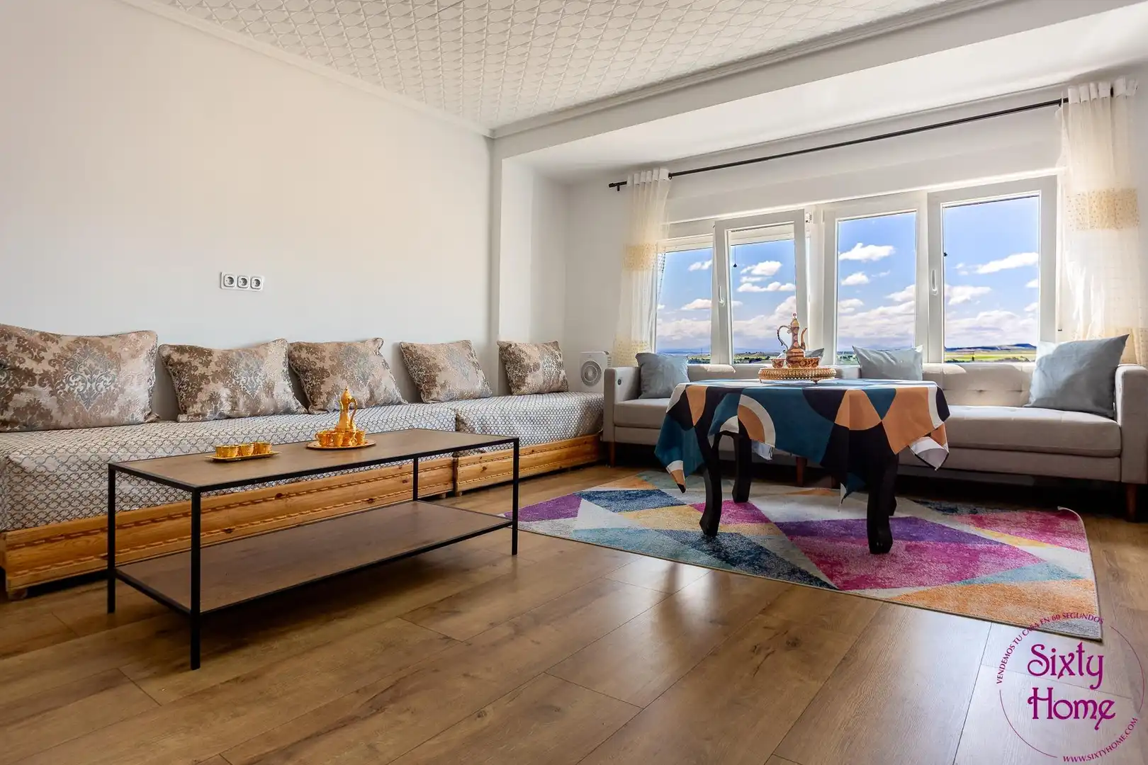 Sala de estar de Piso en venta en Tauste con Calefacción, Parquet y Amueblado