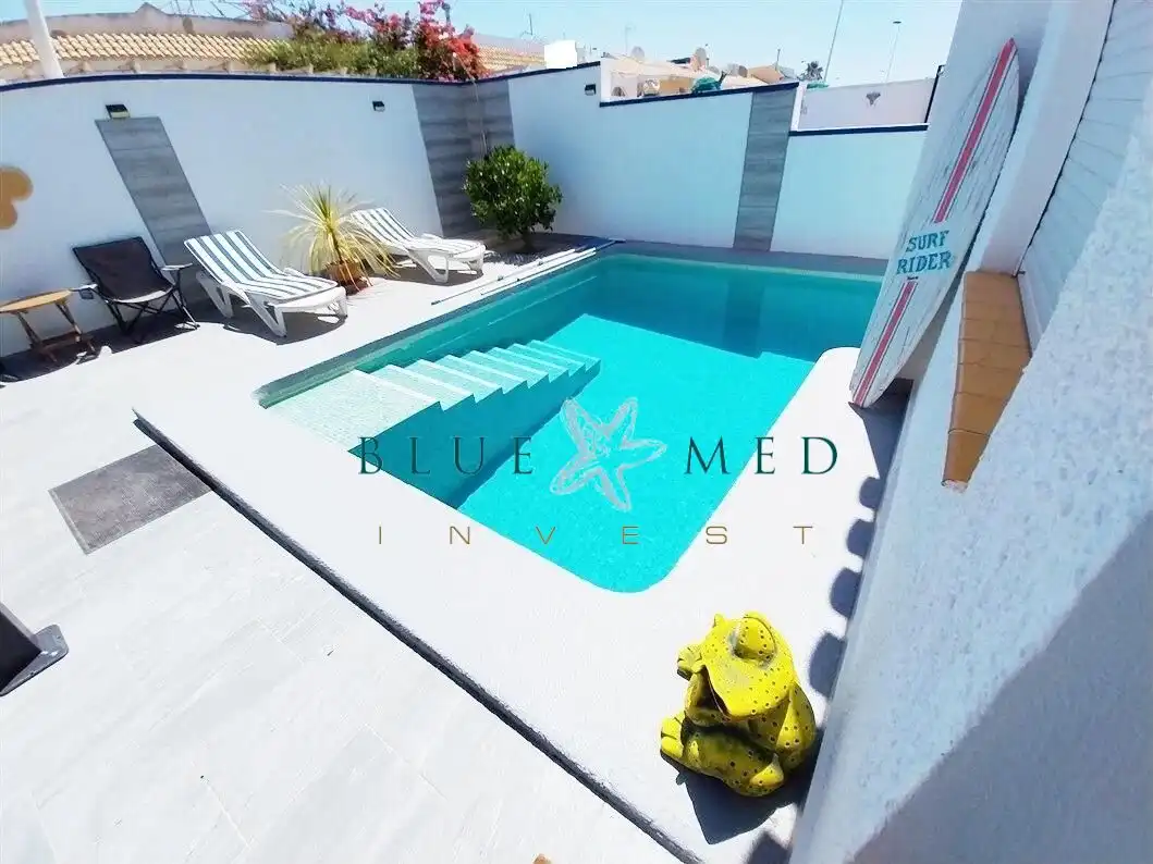 Piscina de Casa o xalet en venda en Mazarrón amb Aire condicionat, Terrassa i Piscina