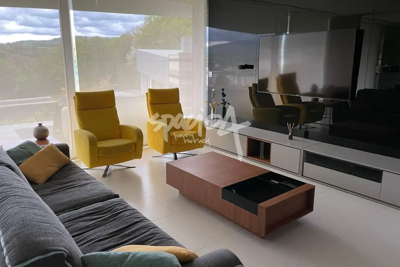 Sala de estar de Casa o chalet en venta en Sarria con Aire acondicionado, Jardín privado y Terraza