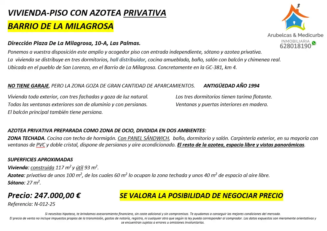 Pis en venda en Las Palmas de Gran Canaria amb Aire condicionat, Terrassa i Forn