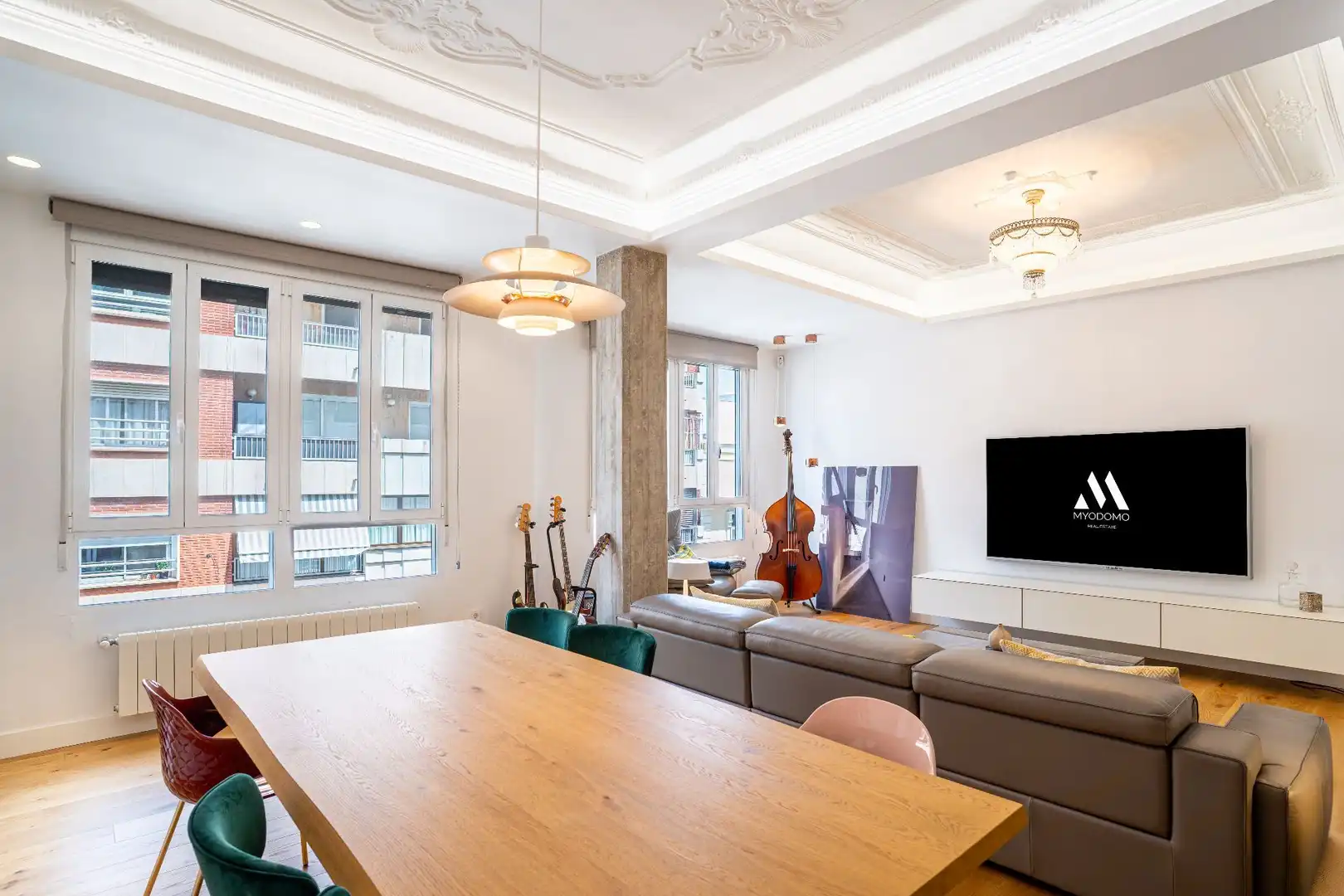 Wohnzimmer von Wohnung zur Miete in Valencia mit Klimaanlage und Heizung