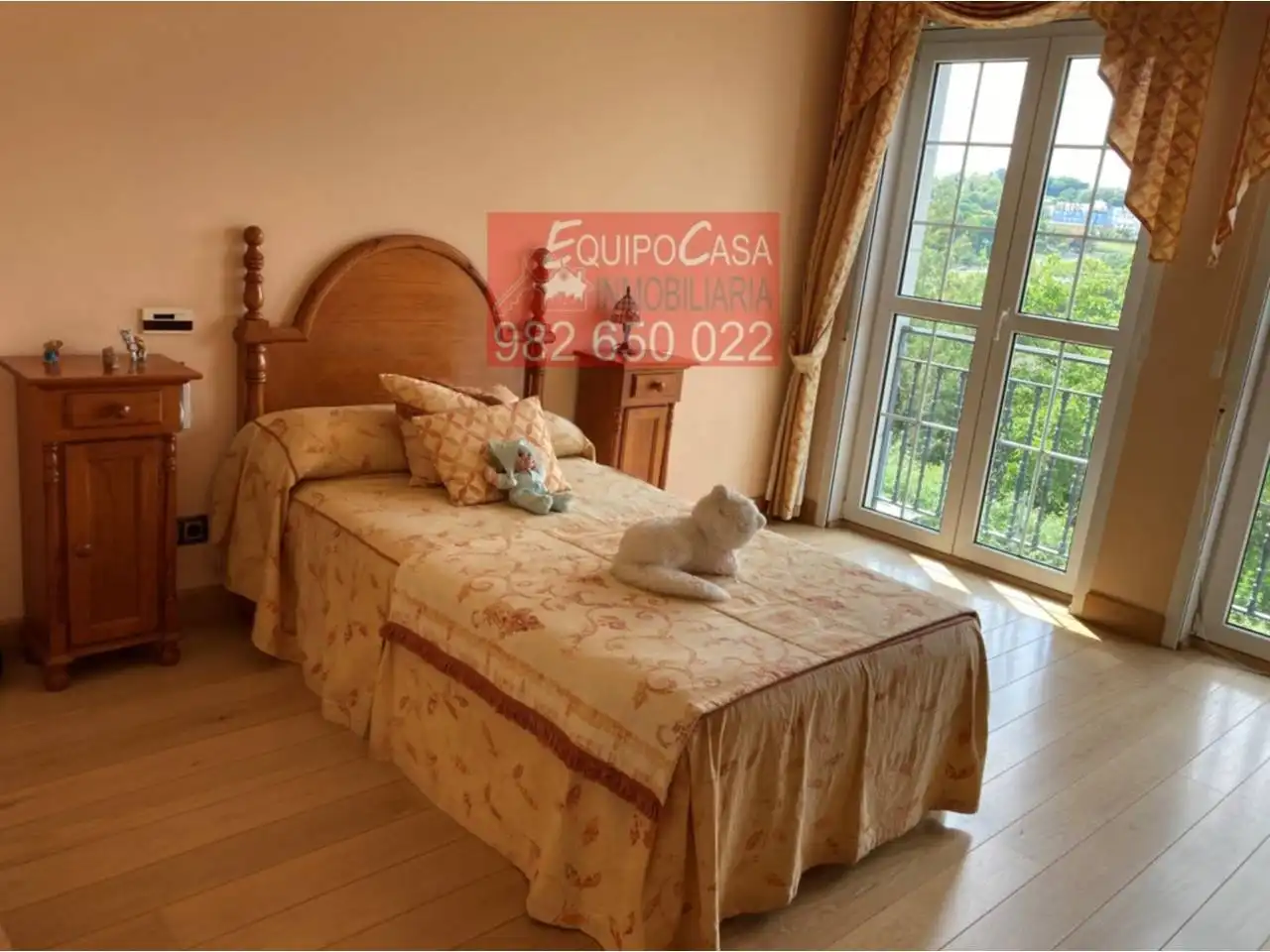 Schlafzimmer von Einfamilien-Reihenhaus zum Verkauf in Lugo mit Heizung, Privatgarten und Parkett