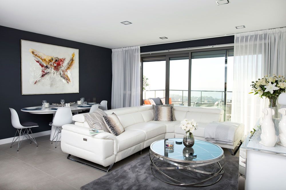 Sala d'estar de Àtic de lloguer en Benalmádena amb Aire condicionat, Calefacció i Terrassa