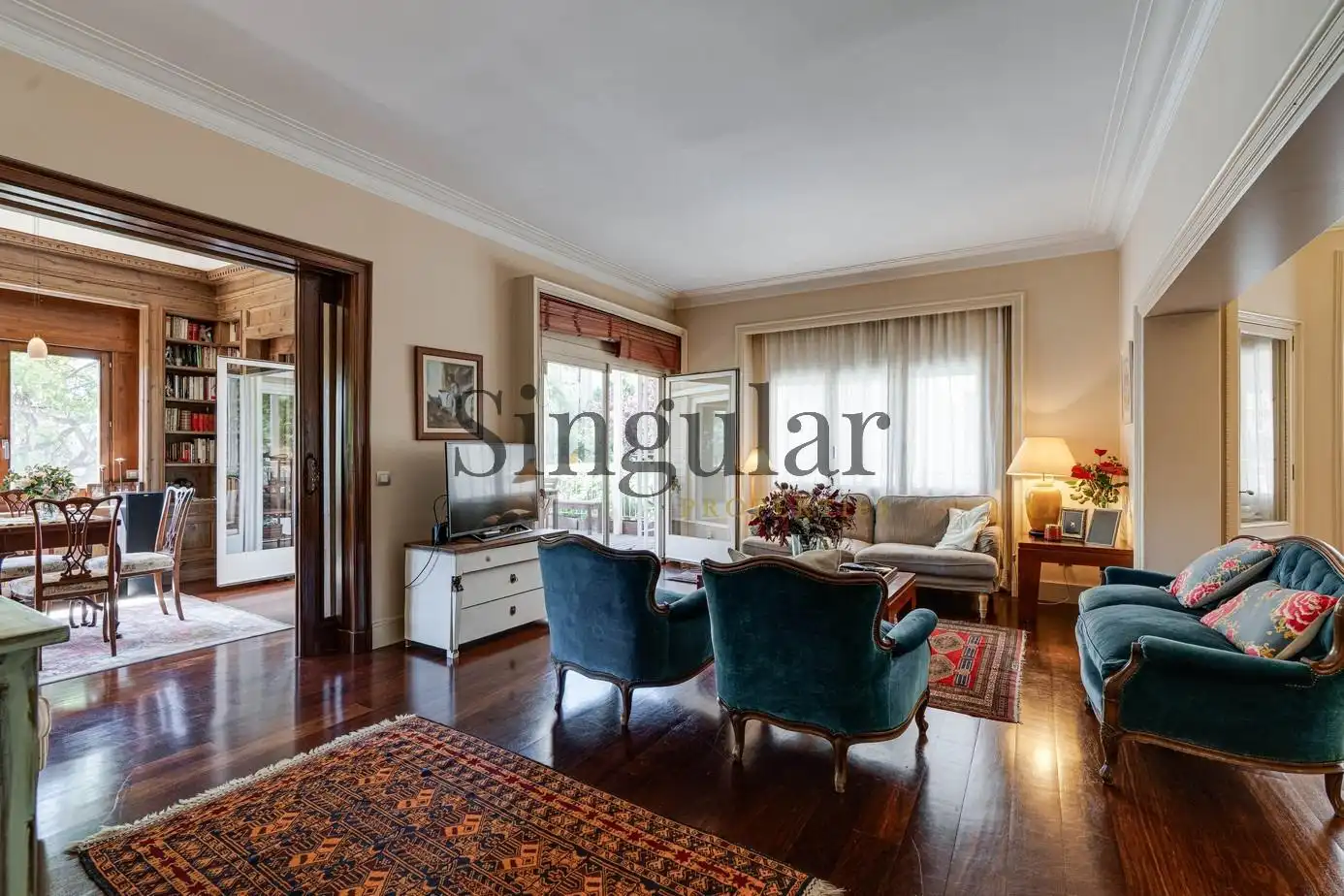 Sala d'estar de Pis en venda en Barcelona amb Aire condicionat, Calefacció i Jardí privat