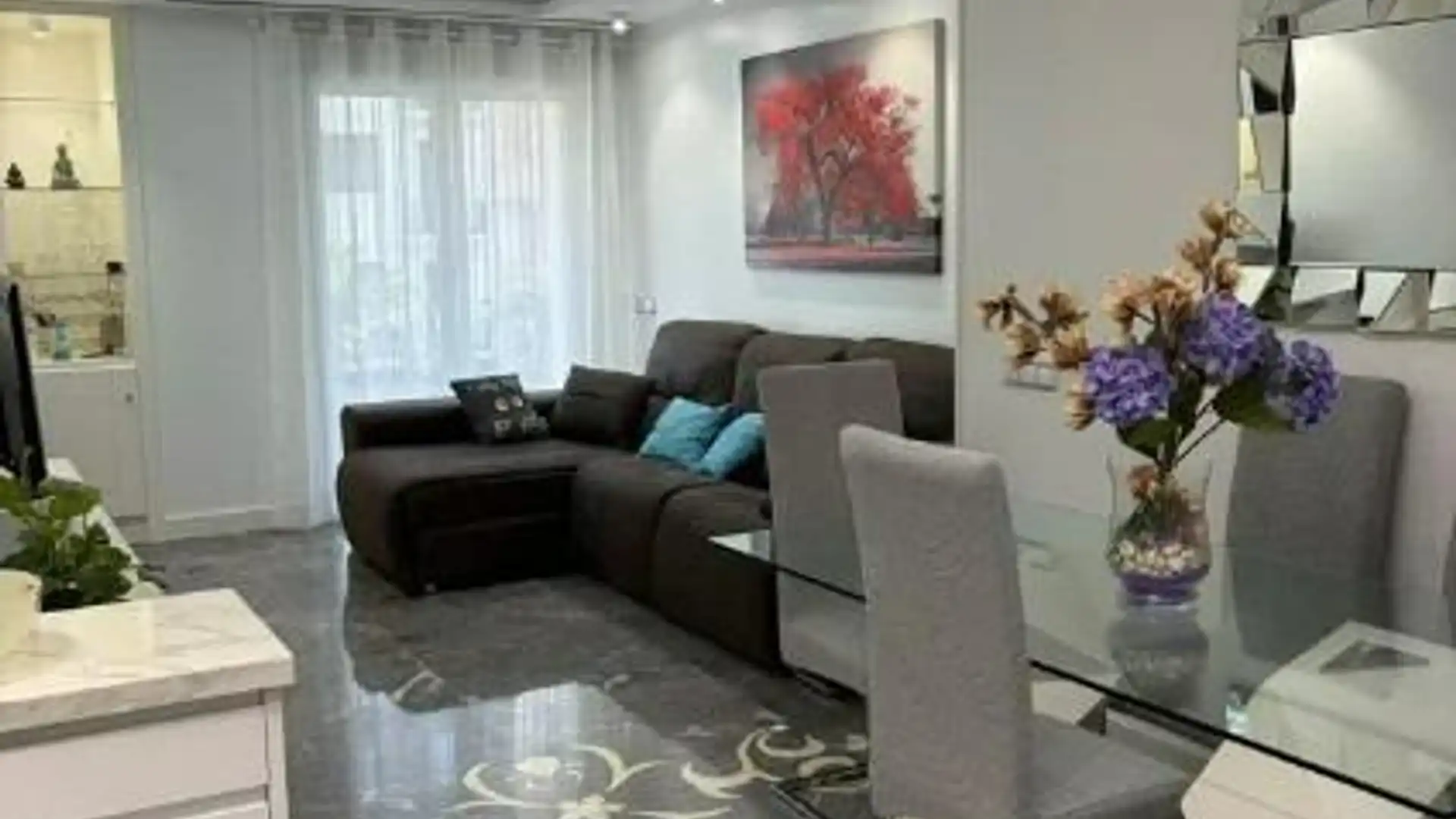 Living room of Flat for rent in Alicante / Alacant  with Air Conditioner, Furnished and Balcony