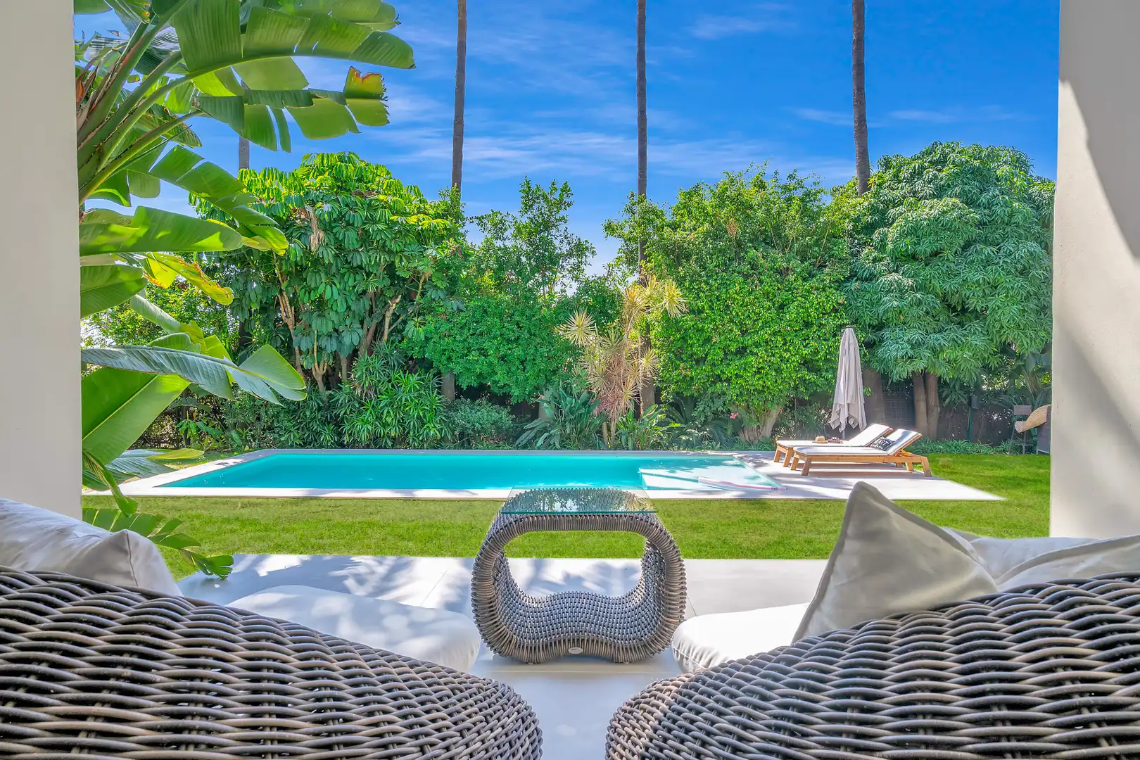 Terrassa de Casa o xalet de lloguer en Marbella amb Aire condicionat, Jardí privat i Terrassa
