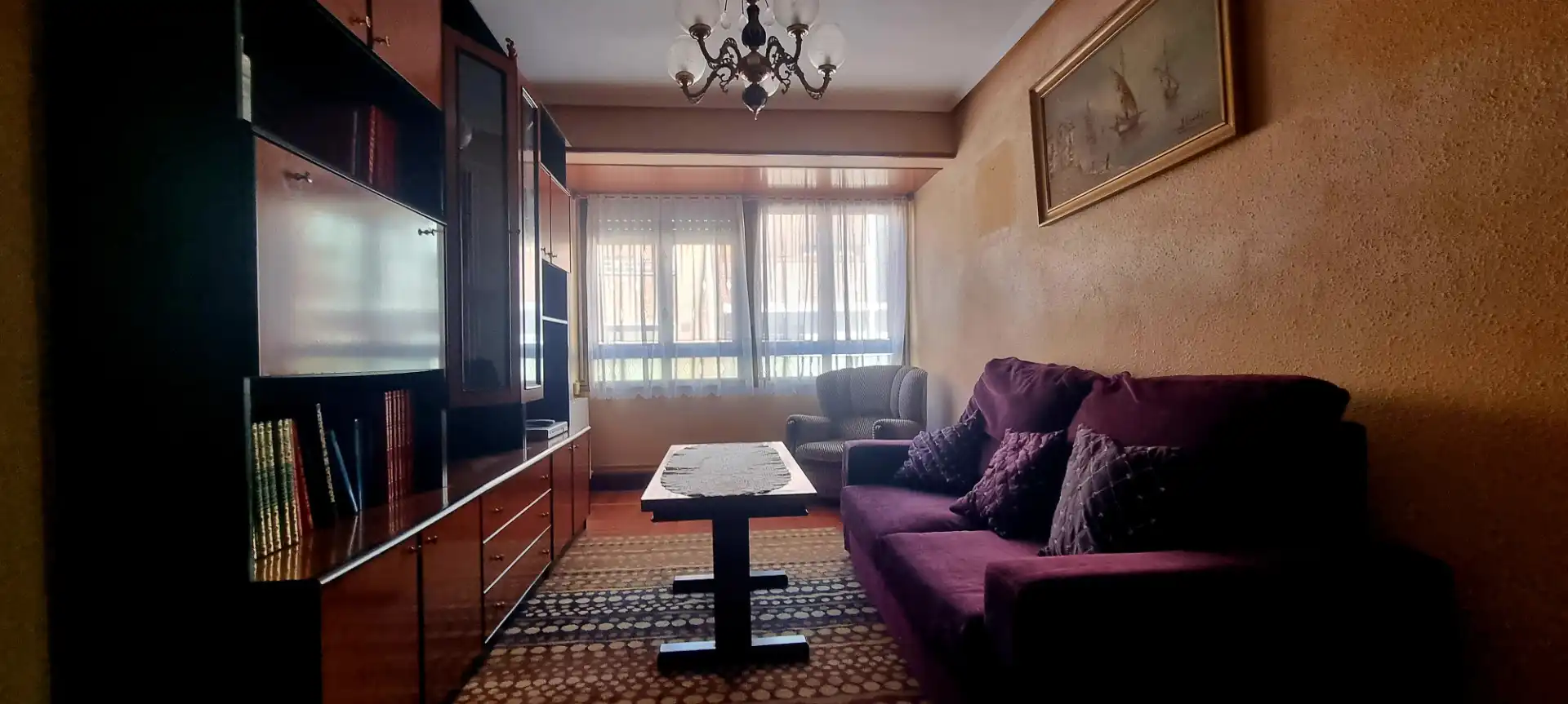 Sala d'estar de Pis en venda en Bilbao  amb Calefacció, Parquet i Terrassa