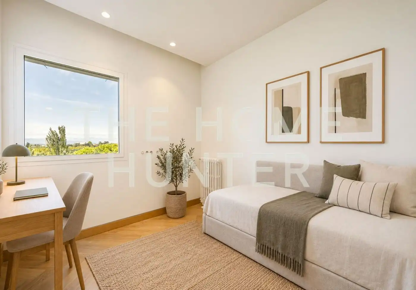 Schlafzimmer von Wohnung zur Miete in Madrid mit Klimaanlage, Heizung und Terrasse