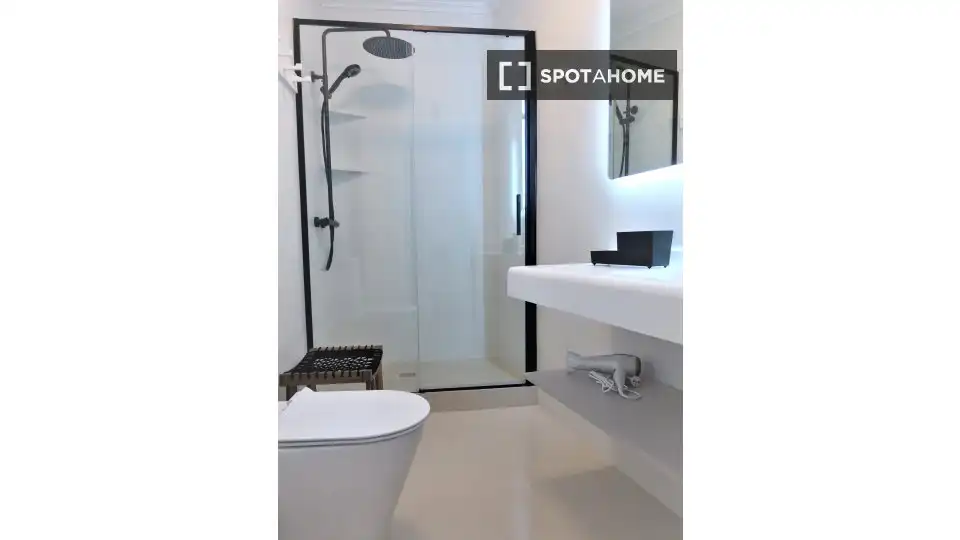 Bathroom of Apartments for share in Alicante / Alacant  with Air Conditioner, Terrace and Furnished
