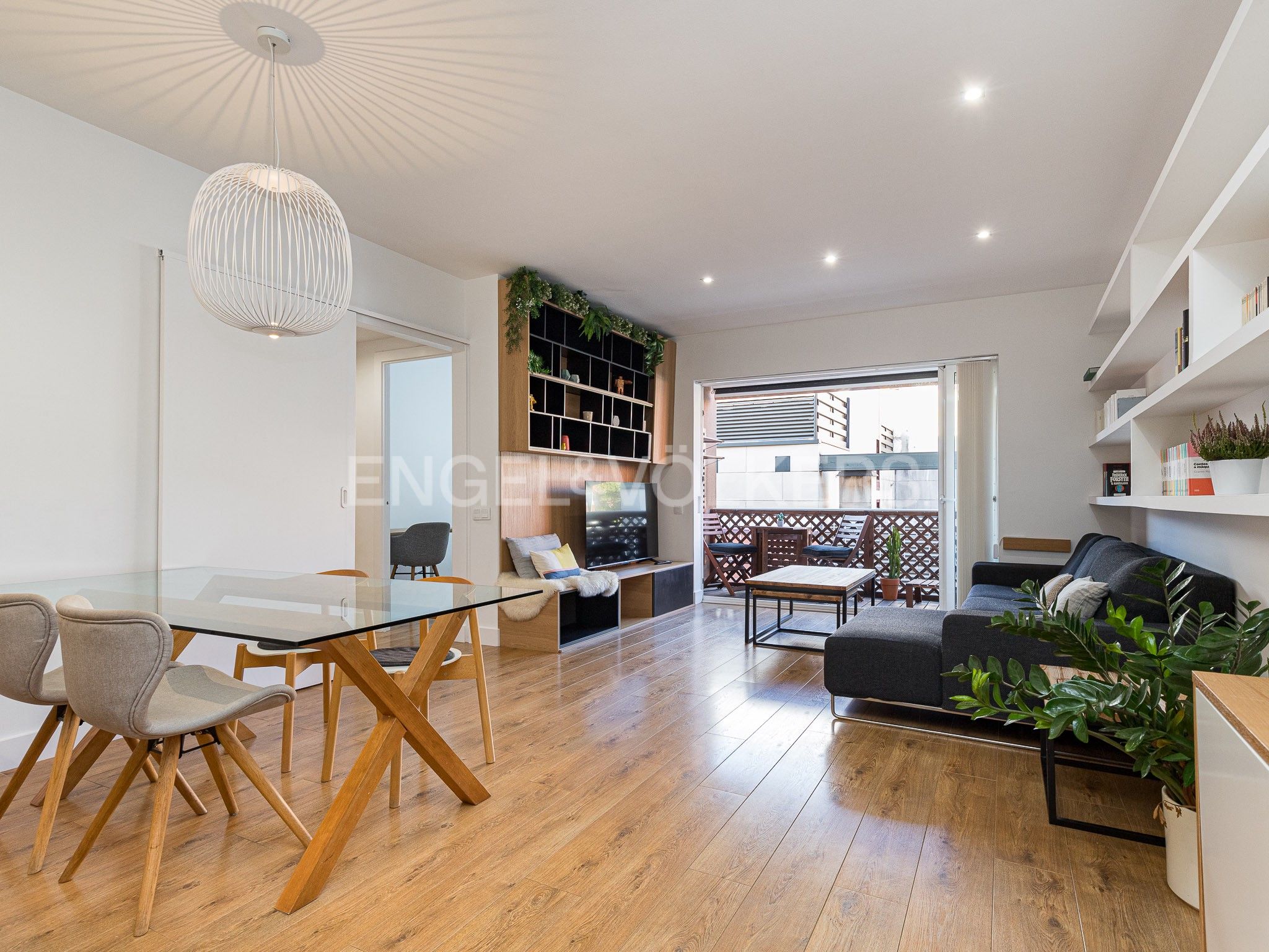 Sala de estar de Apartamento de alquiler en  Barcelona Capital con Aire acondicionado, Calefacción y Parquet