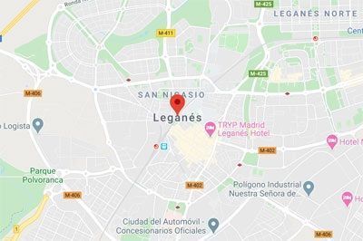 Exterior view of Industrial buildings for sale in Leganés