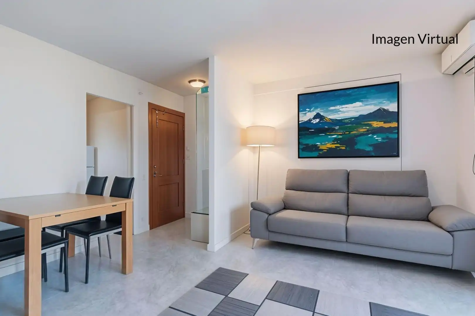 Wohnzimmer von Wohnung zum Verkauf in Benalmádena mit Klimaanlage, Terrasse und Gemeinschaftspool