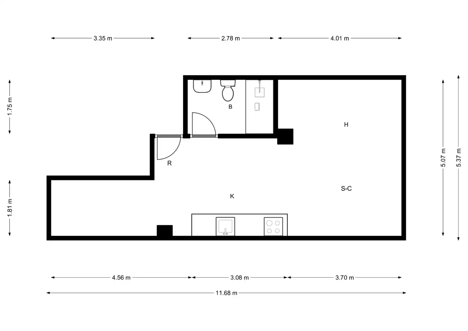 Estudio en venta en Barcelona con Aire acondicionado, Calefacción y Amueblado