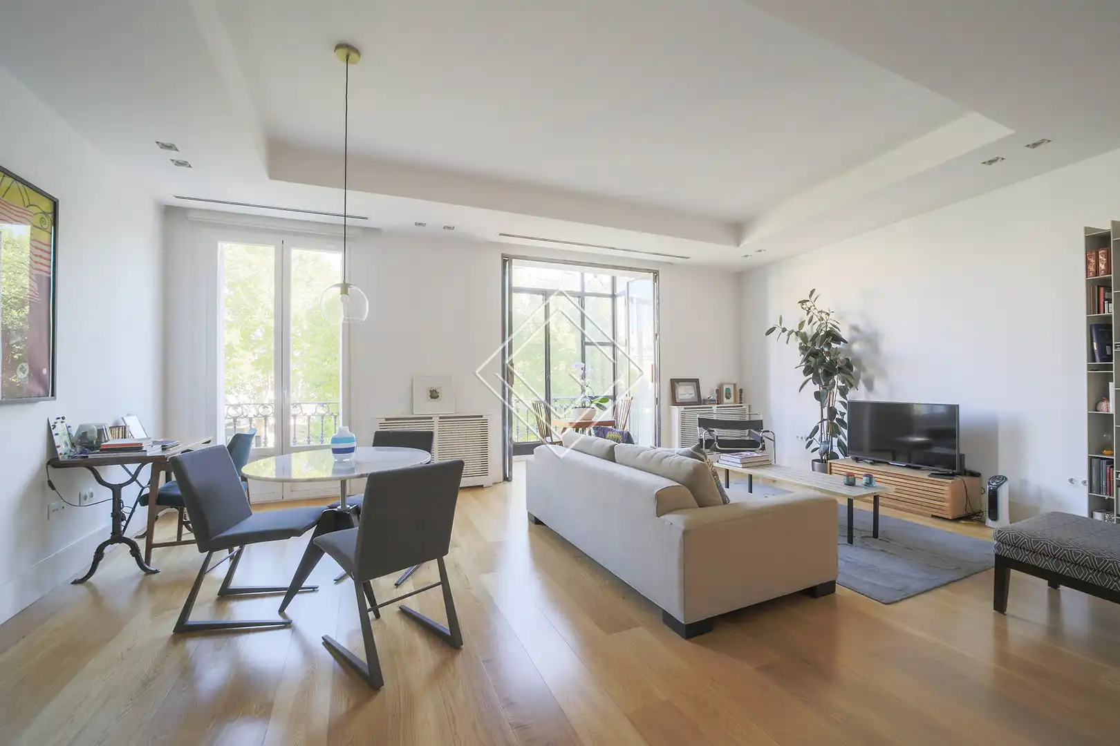 Wohnzimmer von Wohnung zur Miete in Madrid mit Klimaanlage, Heizung und Haustiere erlaubt