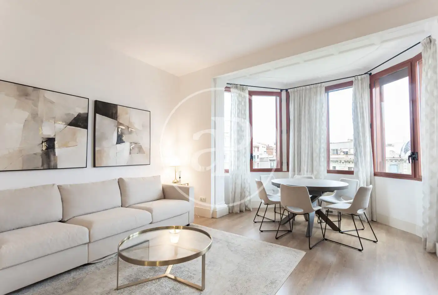 Wohnzimmer von Wohnung zur Miete in Barcelona mit Klimaanlage, Heizung und Möbliert
