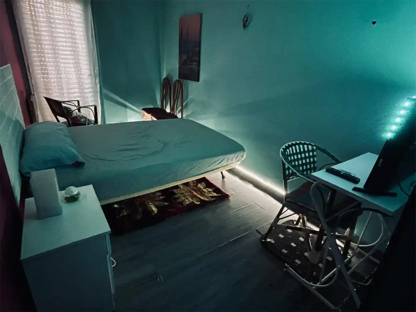 Schlafzimmer von Wohnung zur Miete in Binéfar mit Parkett, Möbliert und Balkon
