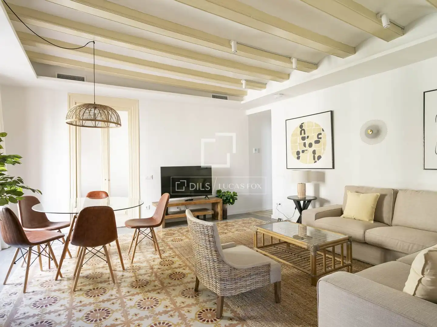 Sala de estar de Piso en venta en Barcelona con Aire acondicionado, Terraza y Amueblado